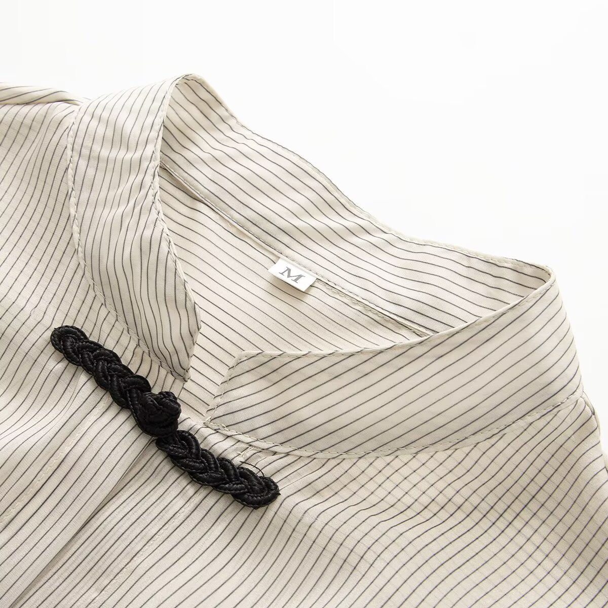 Women's O Neck striped rope button shirt