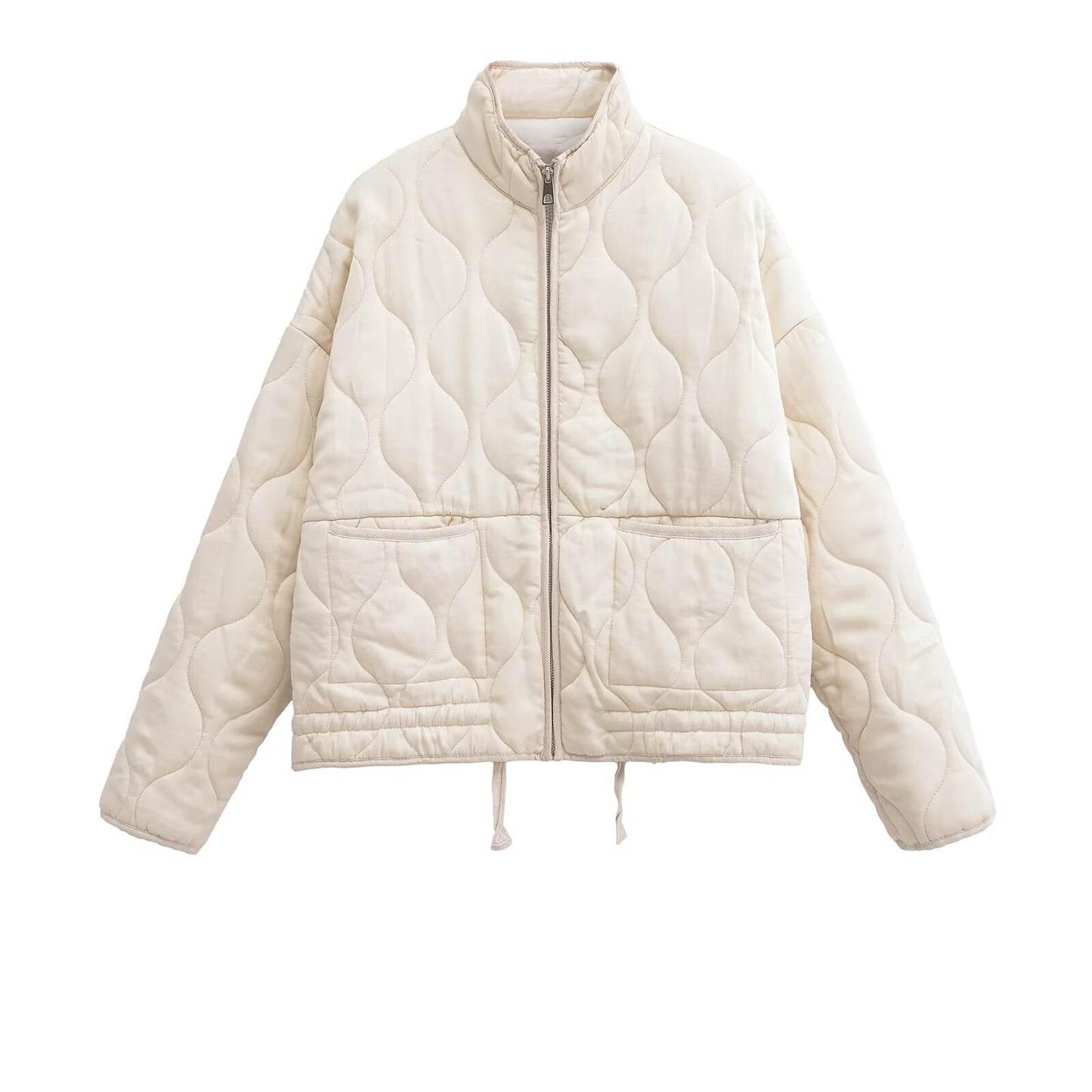 Women's loose standing collar warm cotton Coat