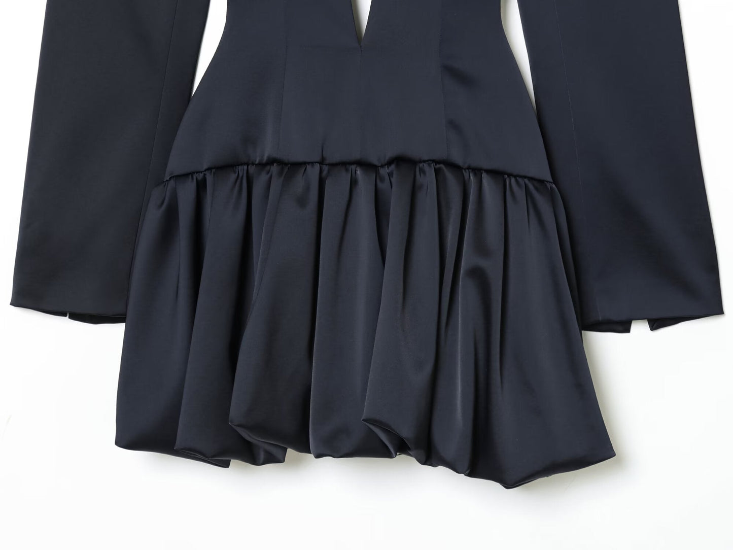 Women's backless design balloon version mini dress