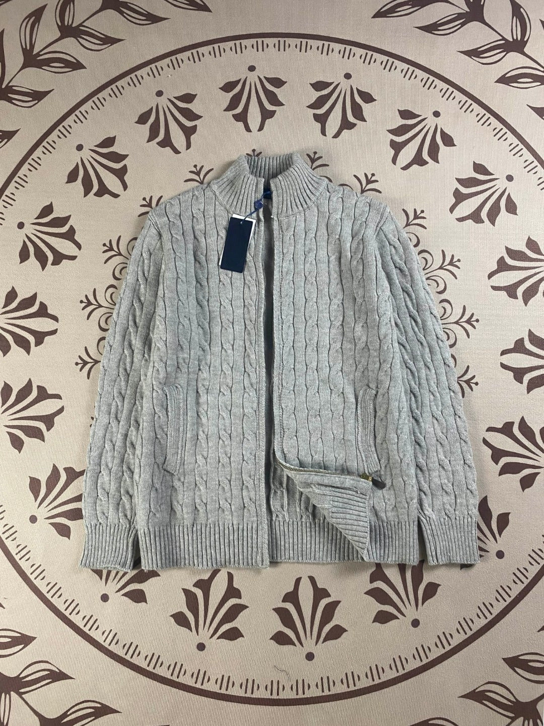 Men's and women's new casual Joker zipper twist sweater