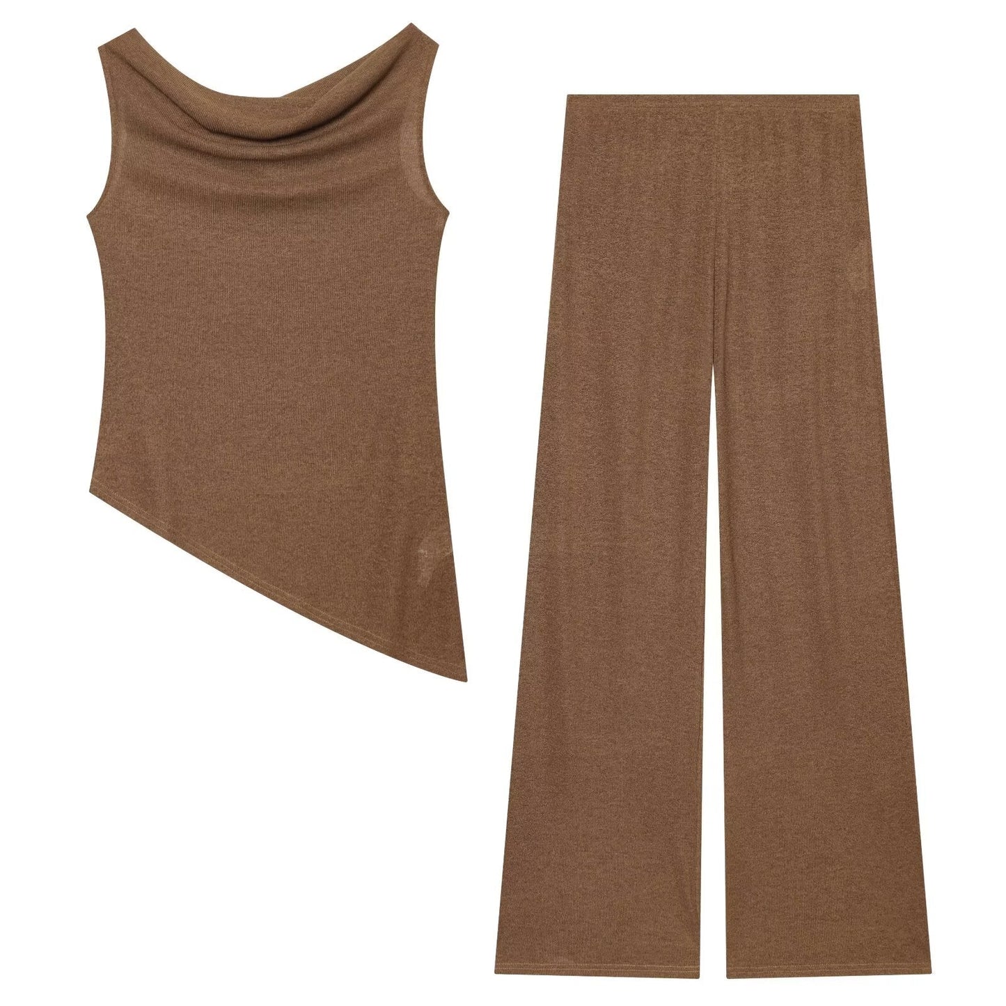 suit Women's 2 pieces vacation style asymmetrical top+Pants
