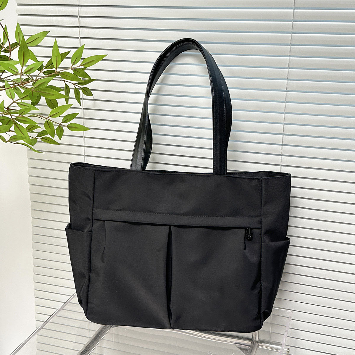 2026 women's new canvas shoulder bag retro texture solid color handbag