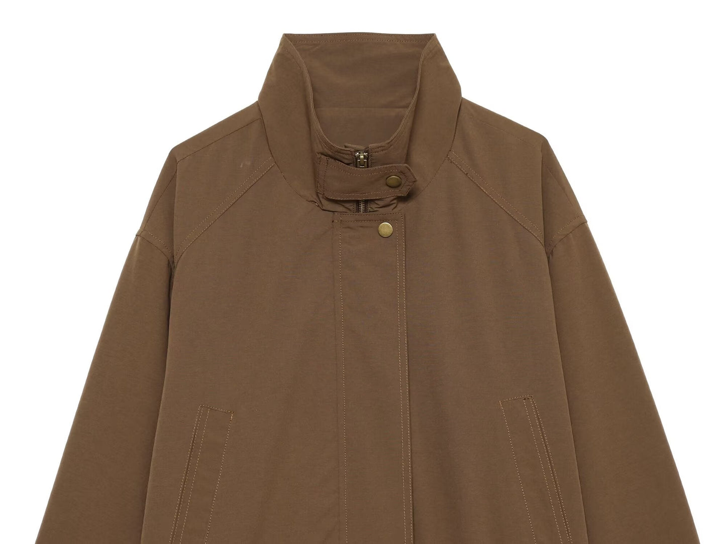 Women's with drawstring loose jacket windbreaker Coat