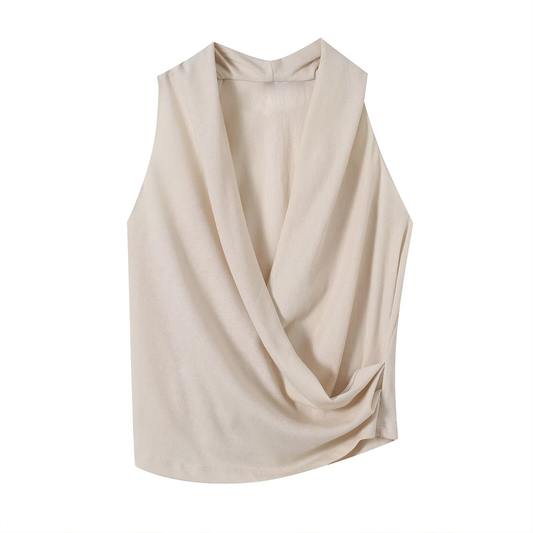 Women's casual draped cross top