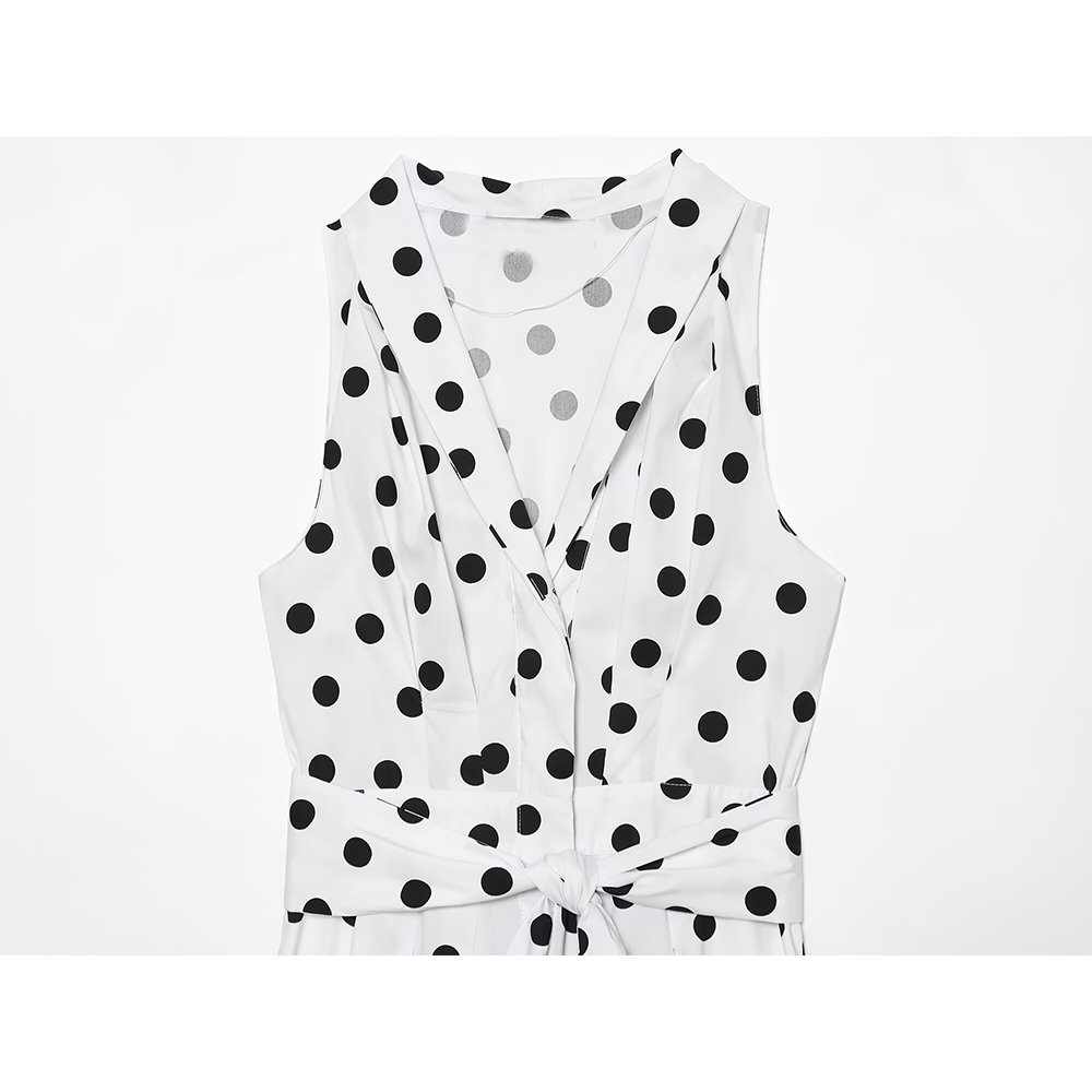 Women's polka dot Poplin Midi Dress