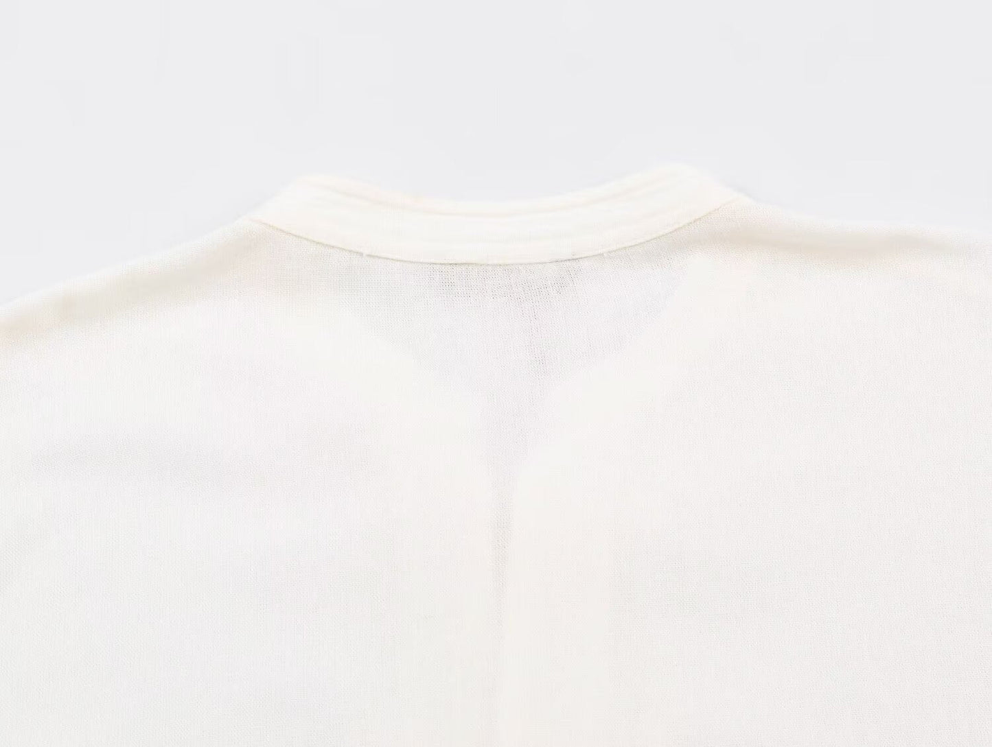 Women's rope knot buckle loose linen blended shirt