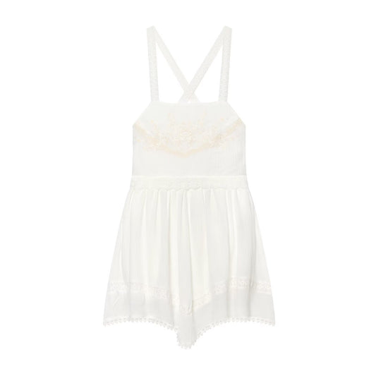 Women's chiffon embroidered mini dress