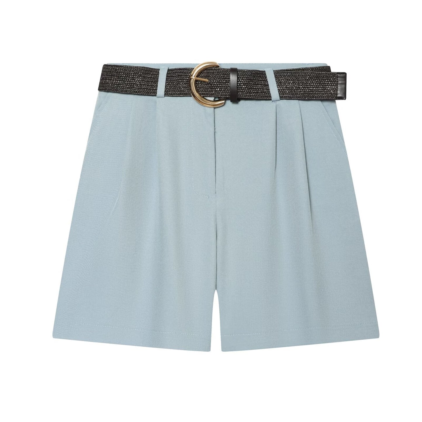 Women's With Belt pleated casual shorts