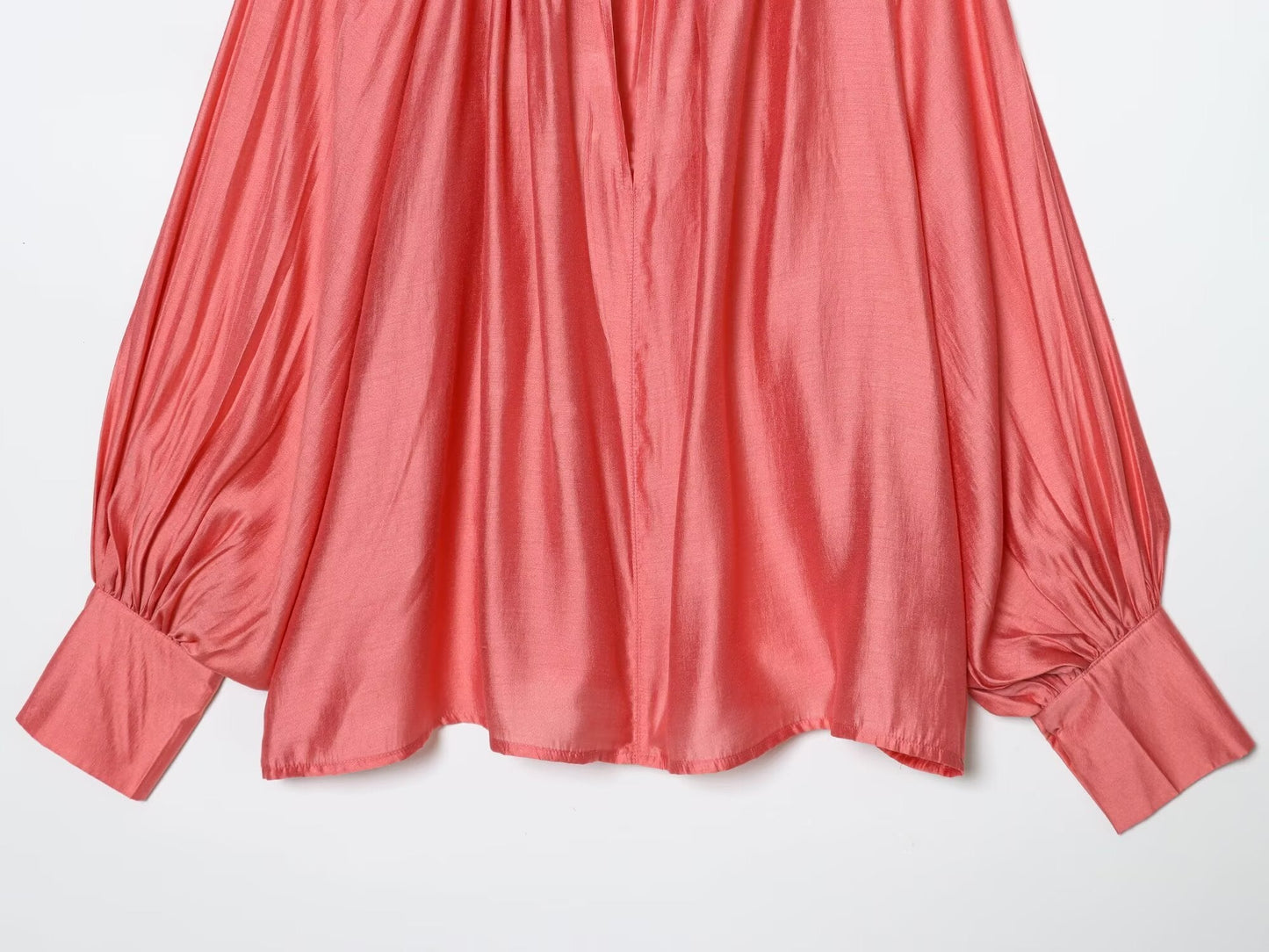 Women's pleated decorative lantern sleeve shirt