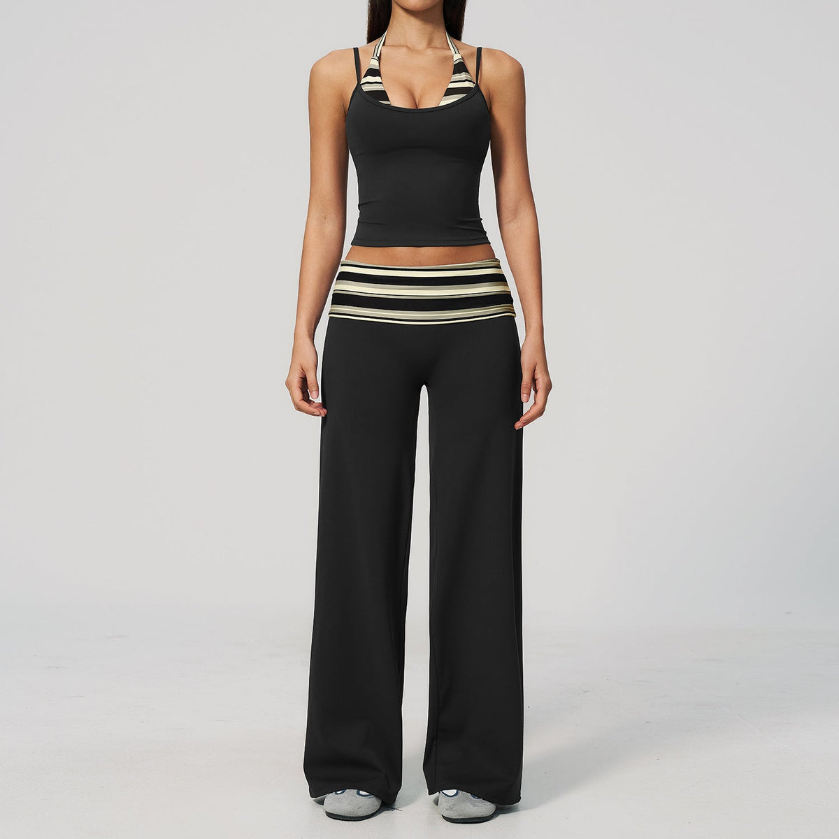 Women's new quick-drying yoga suit with sanding and turning over