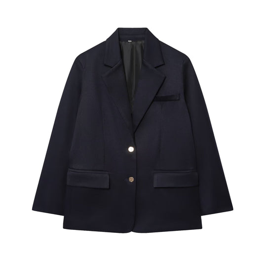 Women's new loose single breasted casual straight suit jacket
