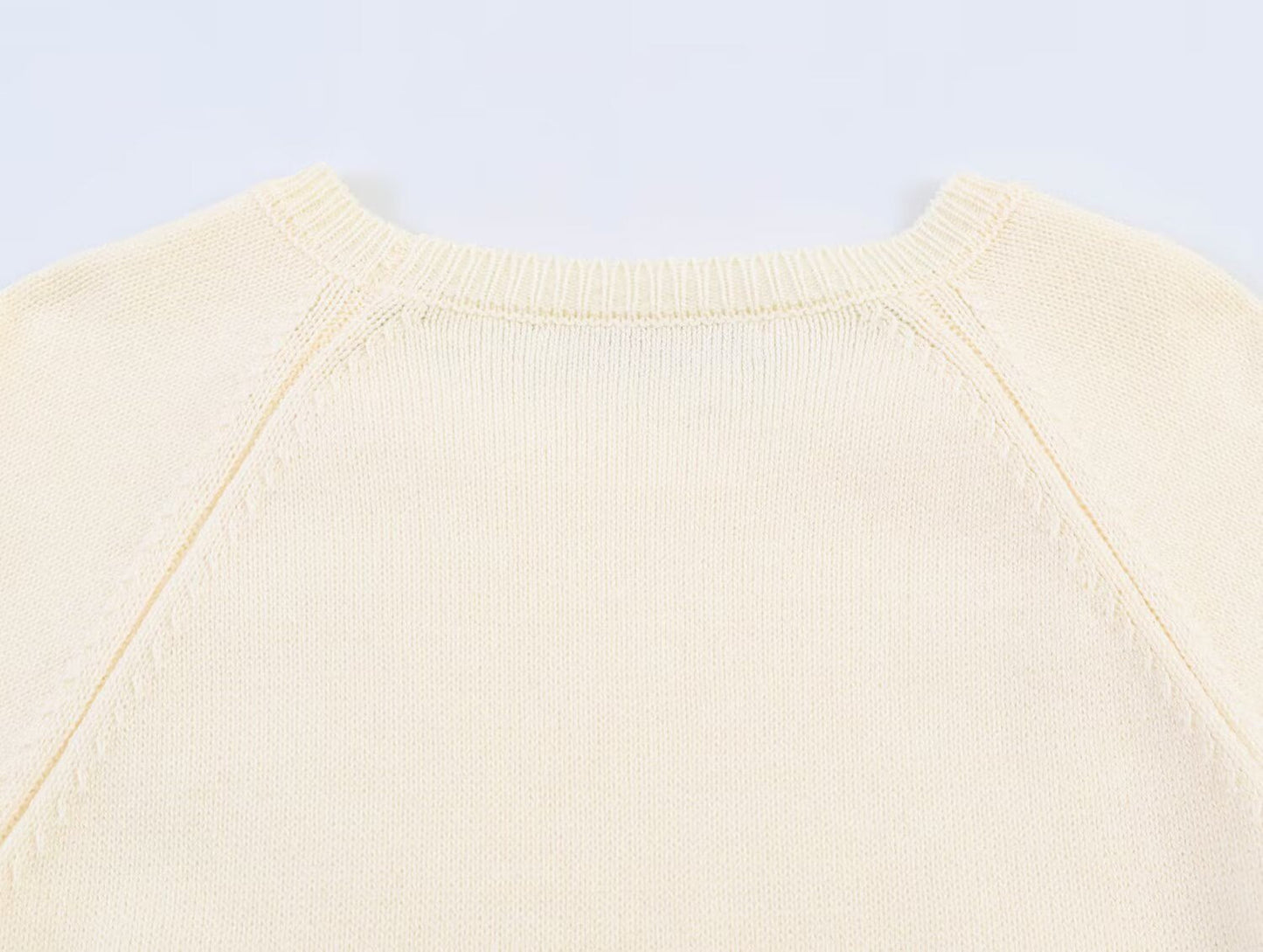 Women's rolled up sleeve patchwork knit sweater