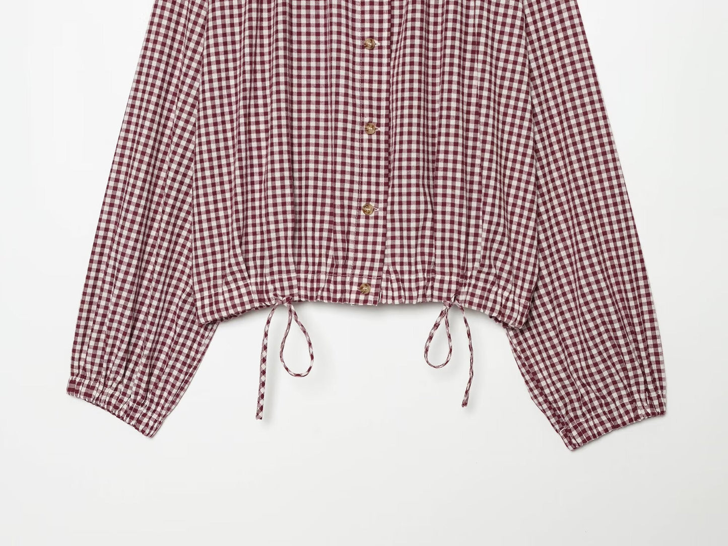Women's with drawstring casual plaid Coat