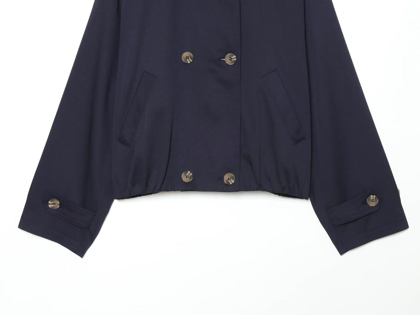 Women's short double breasted windbreaker Coat