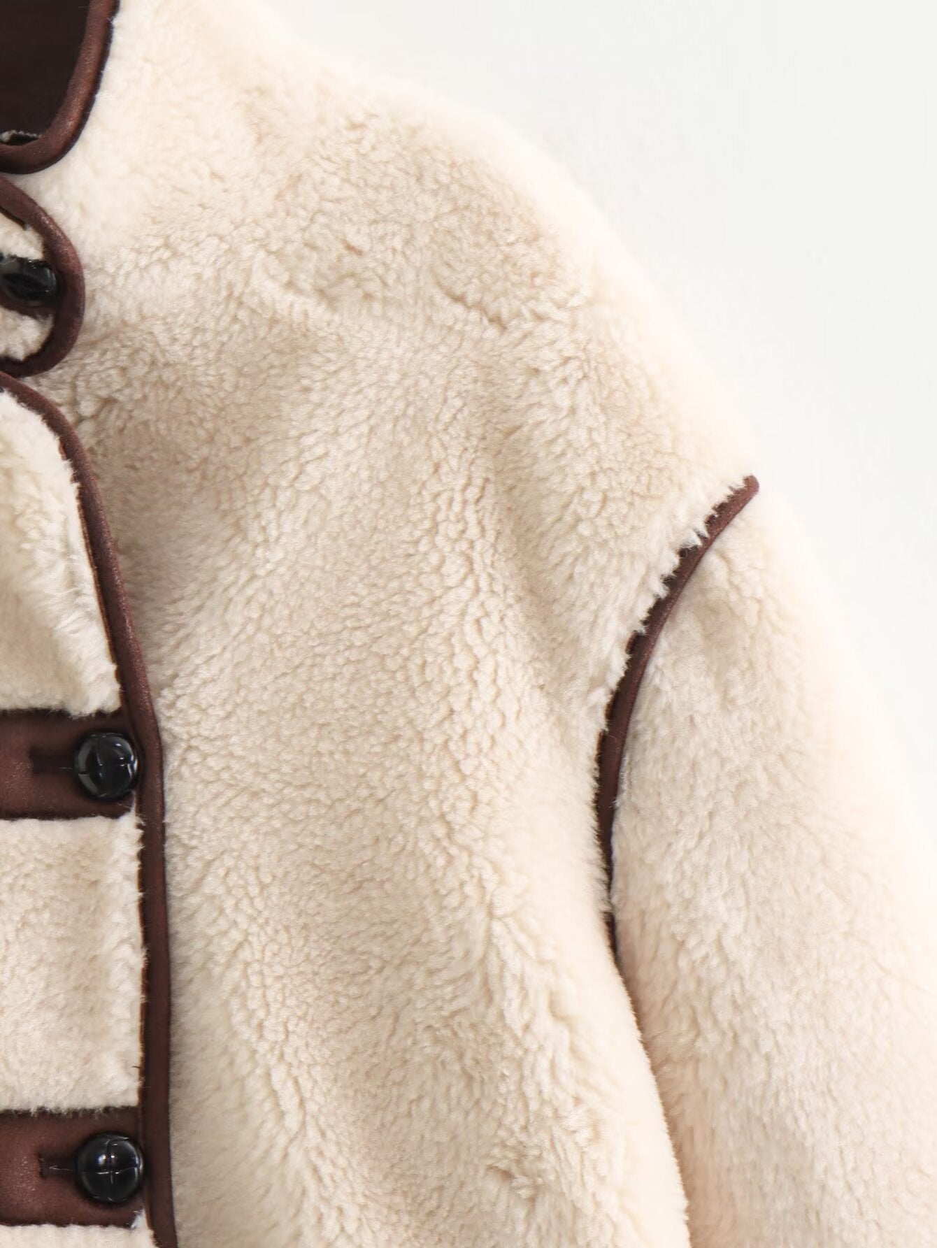 Women's loose standing collar warm fleece Coat
