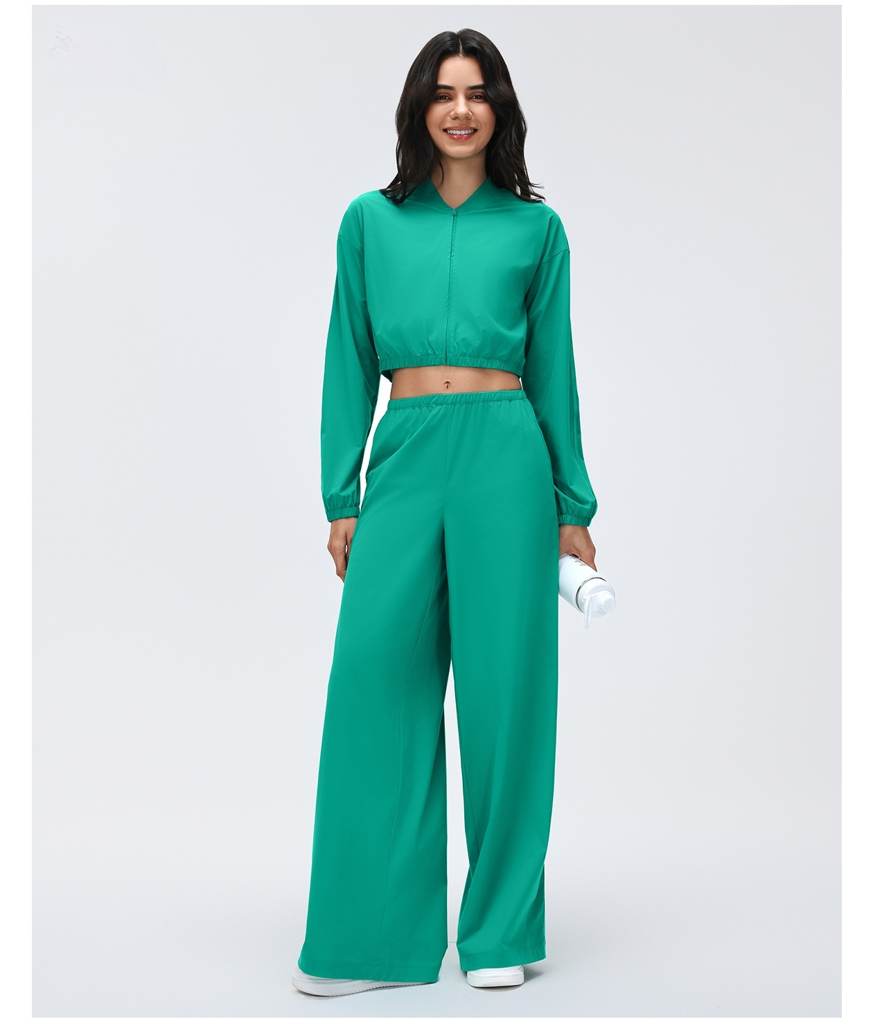 2026 Women's New Sexy Waist Short Jacket+Loose drape casual pants suit