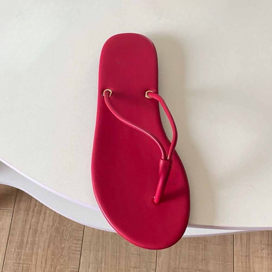 Women's new thin-soled toe slippers have a shoe box