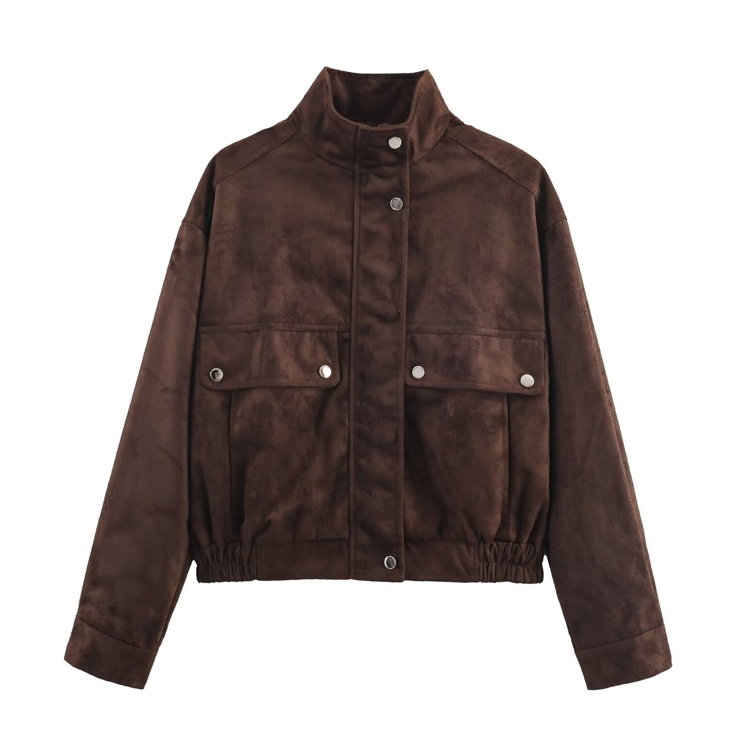 Women's standing collar Anti suede effect pilot jacket Coat