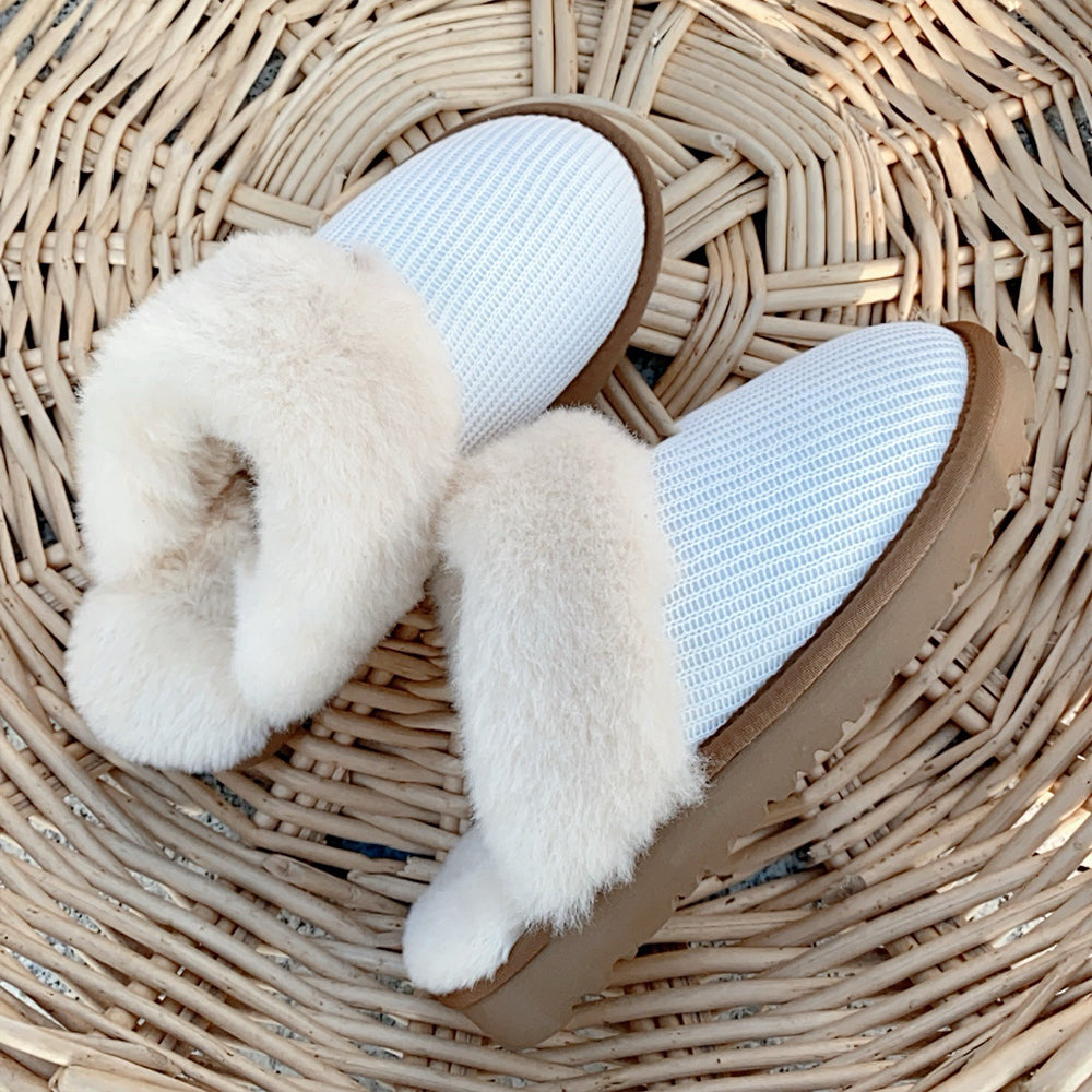 Women's new leisure wool knitted snow boots slippers