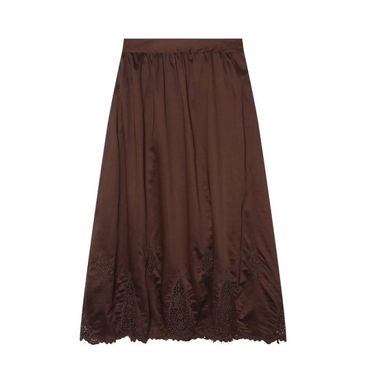 Women's casual embroidered fluffy MIDI skirt