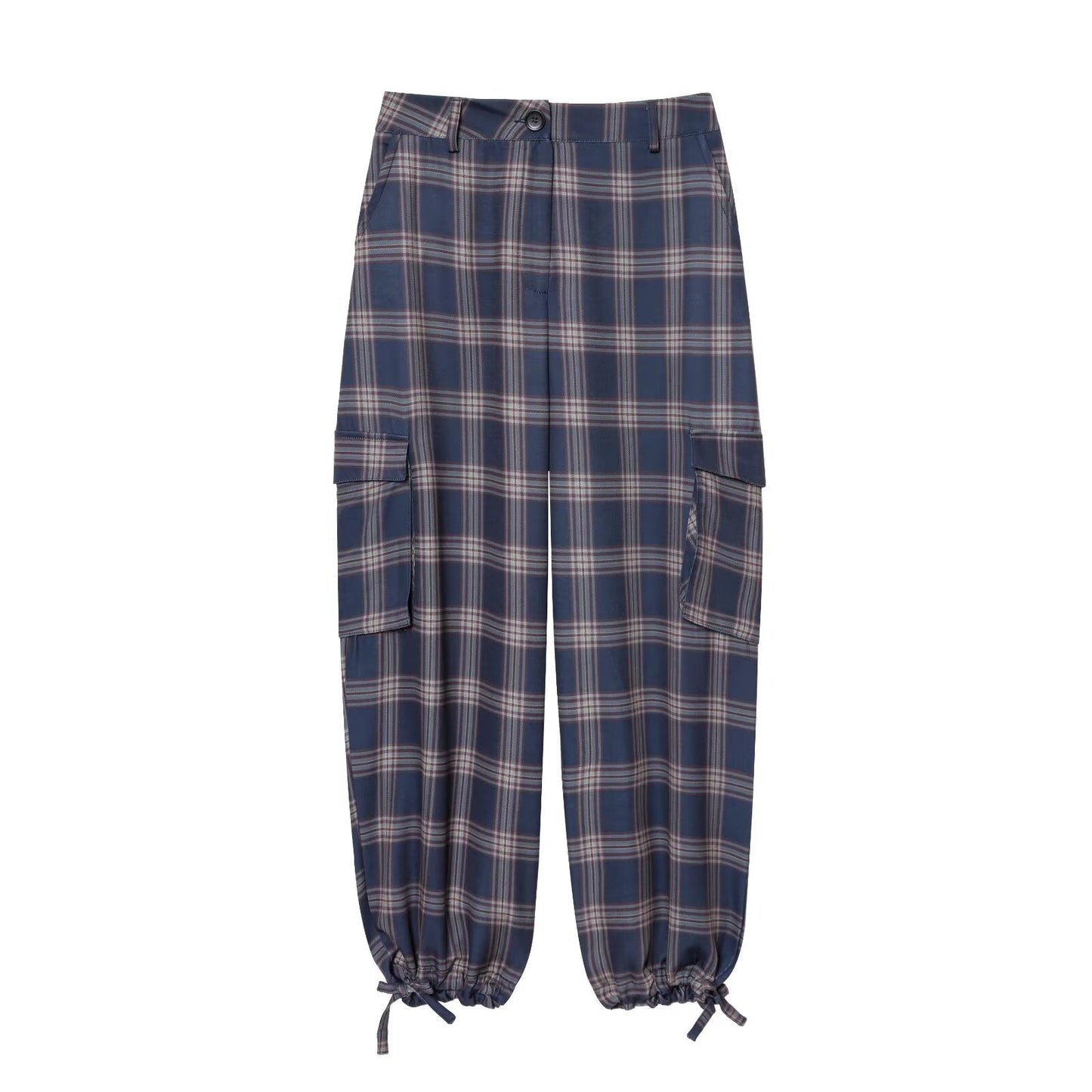 Women's loose checkered hooded cotton jacket Coat