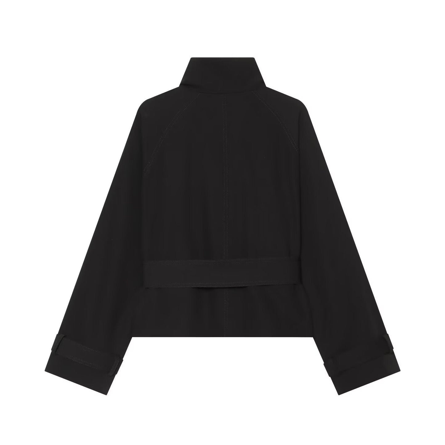 Women's With Belt stand collar windbreaker Coat