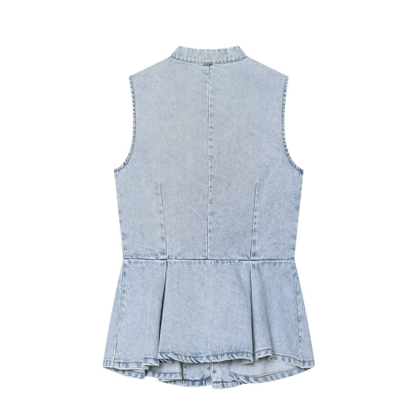 Women's rope knot denim vest style top