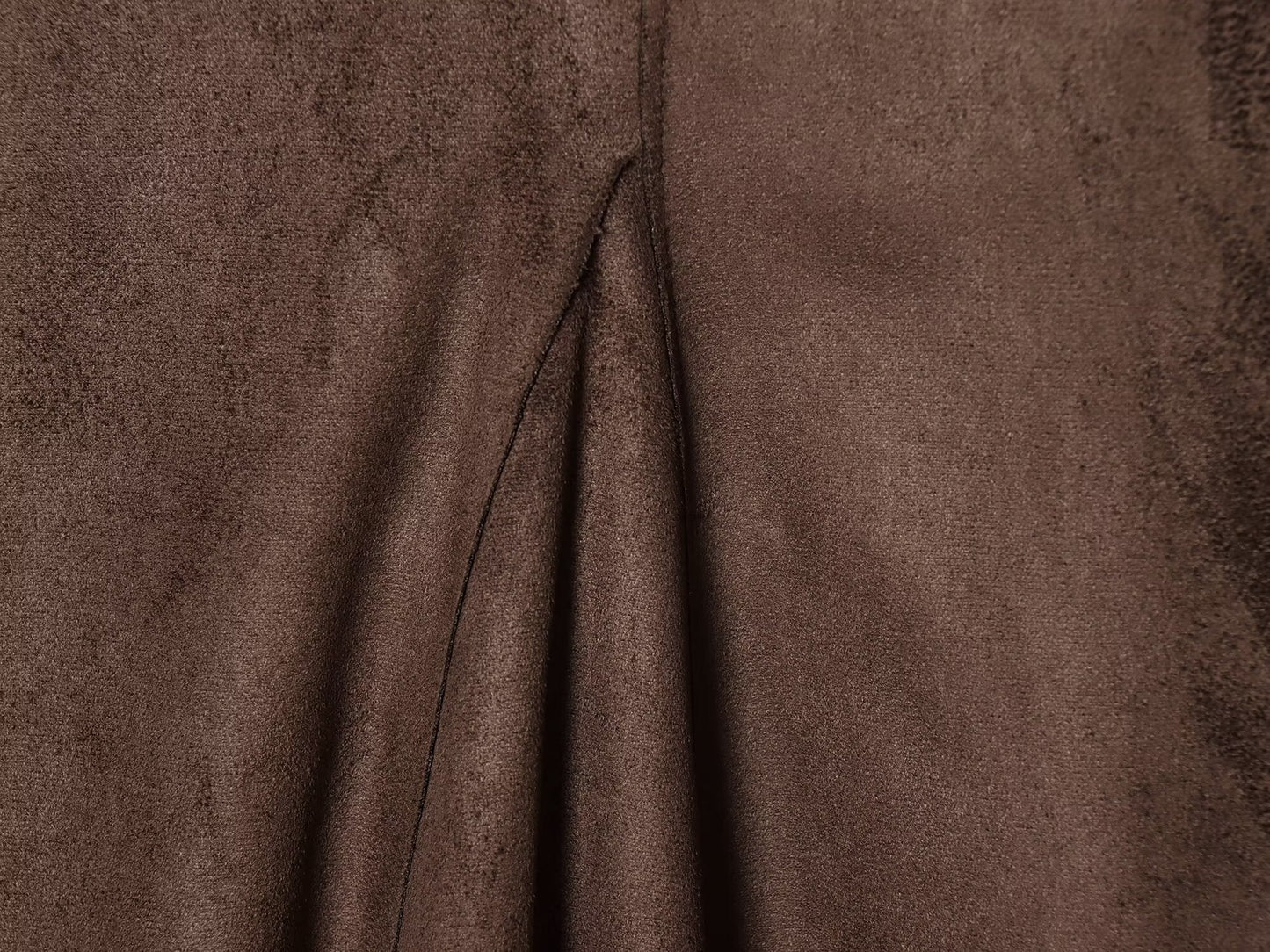 Women's asymmetrical suede effect MIDI skirt
