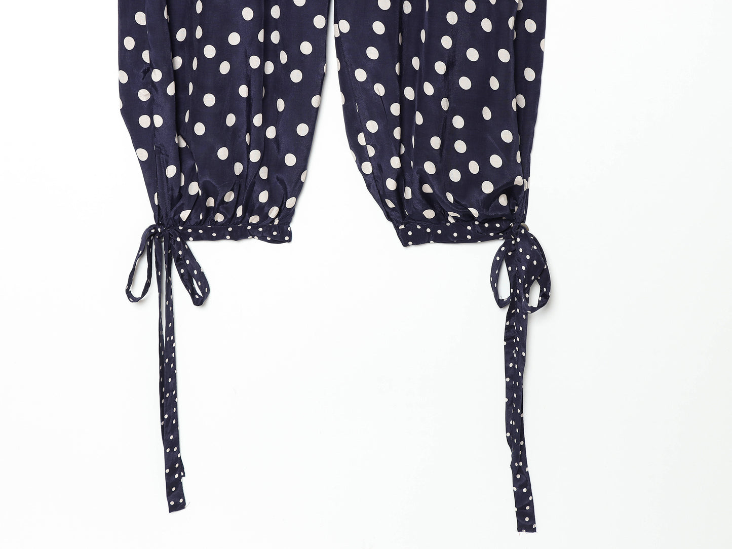 Women's bow decoration polka dot lantern pants