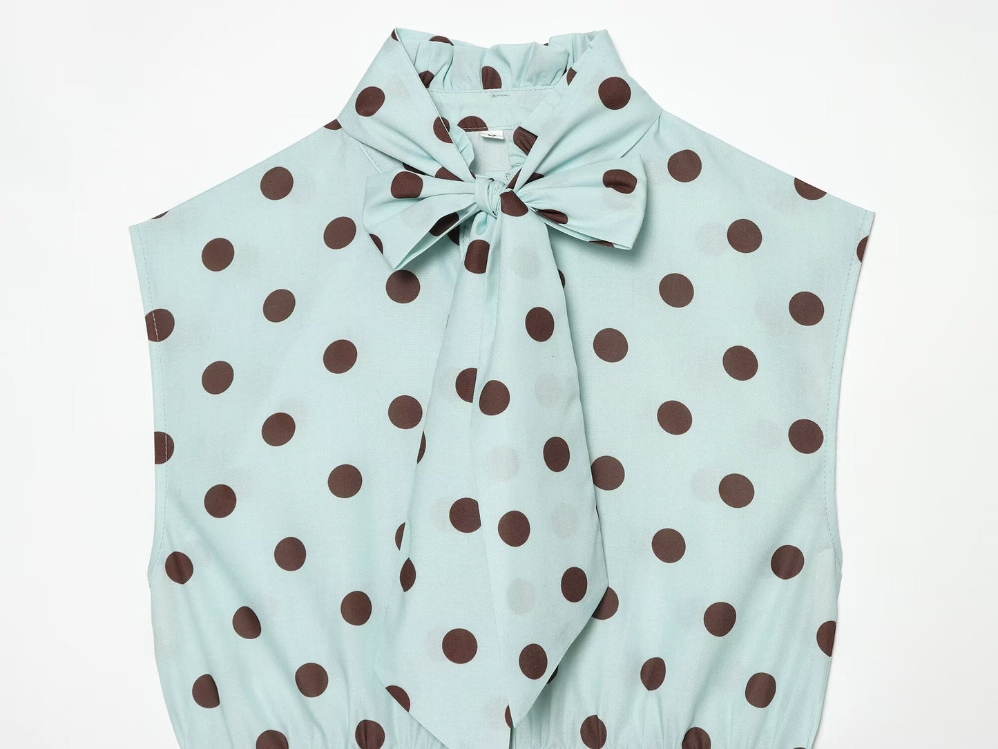 Women's polka dot bow sleeveless shirt