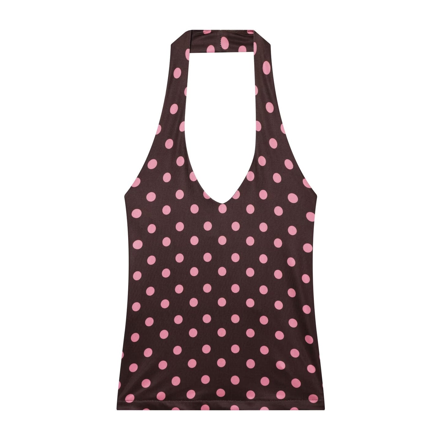 2026 suit Women's 2 pieces polka dot MIDI skirt+Hanging neck top