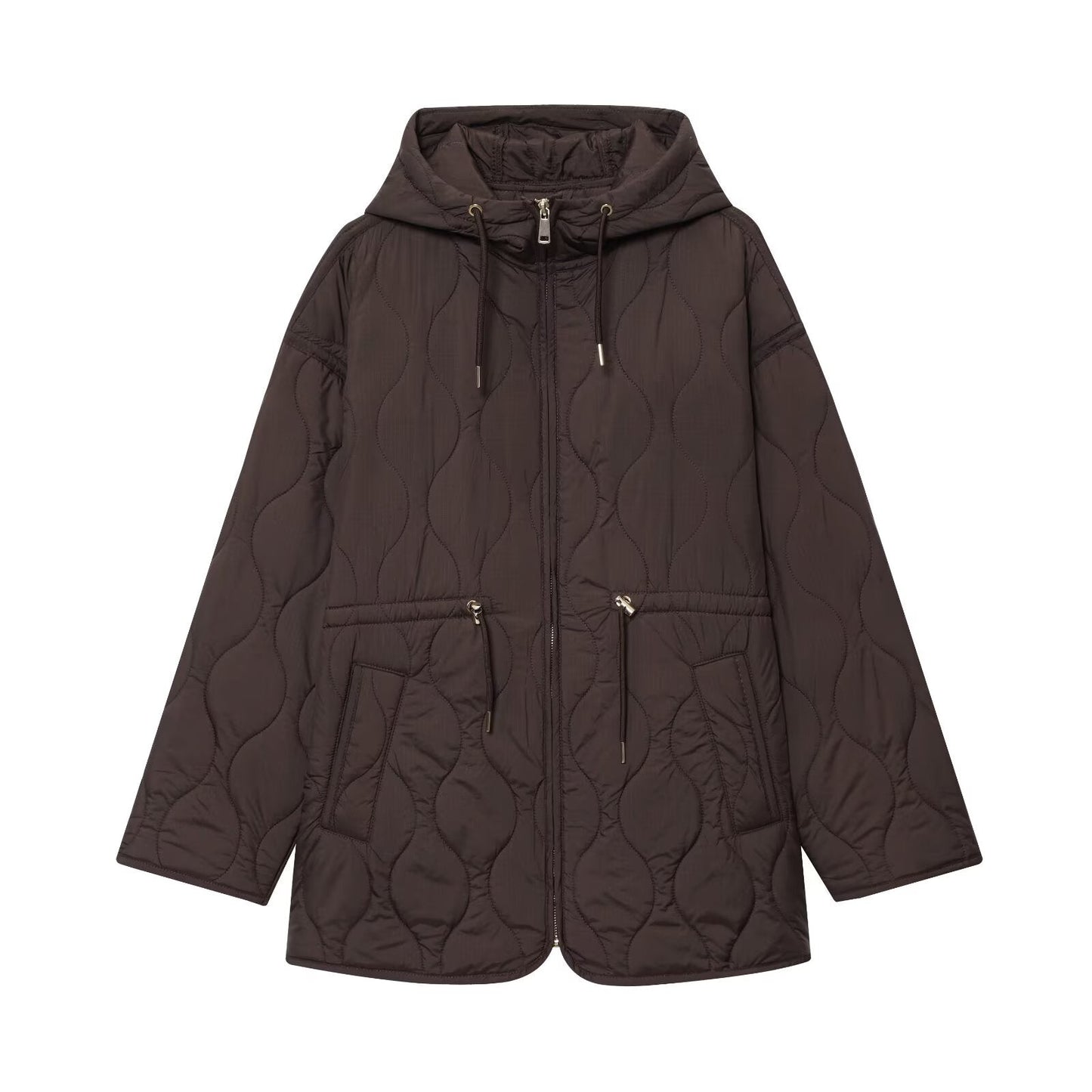 Women's new fashion loose warm hooded quilted cotton Coat