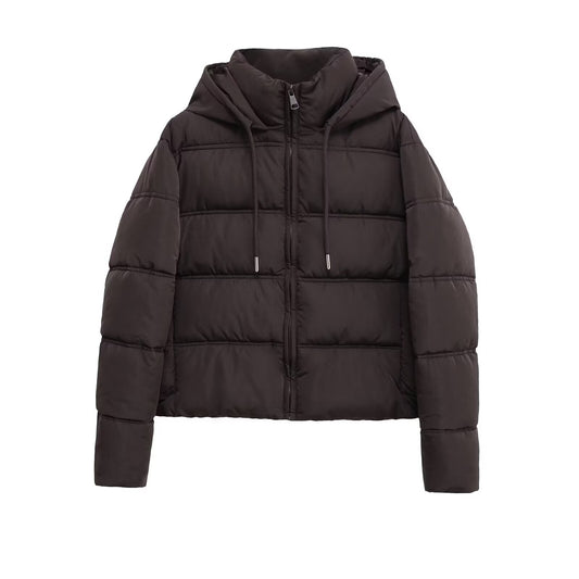 Women's short thick warm hooded cotton jacket Coat