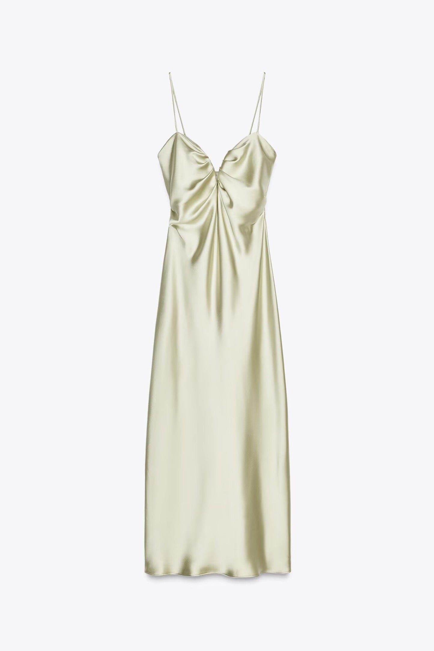 Women 2025 New Fashion Heart-shaped neck satin Midi Dress