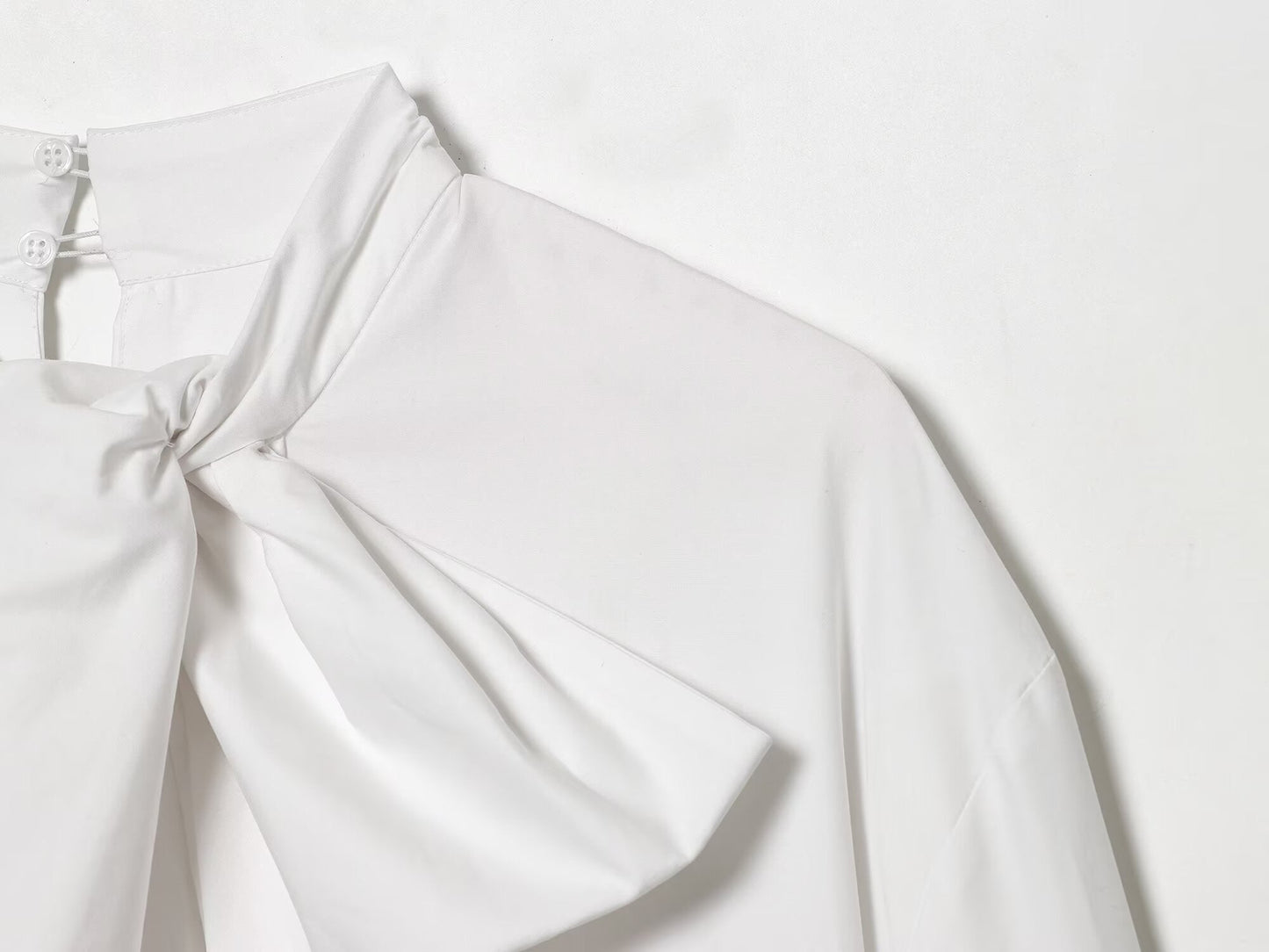 Women's 2026 loose bow decoration poplin shirt