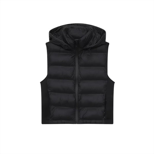 Women's sleeveless contrasting hooded cotton vest