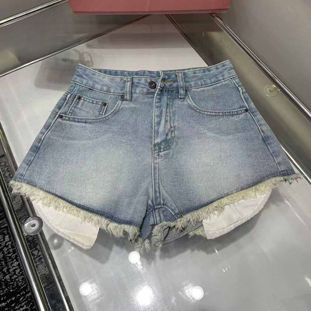 Women's new casual Joker Raw Edge Design Denim Shorts