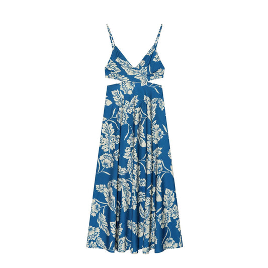 Women's printed split Midi dress