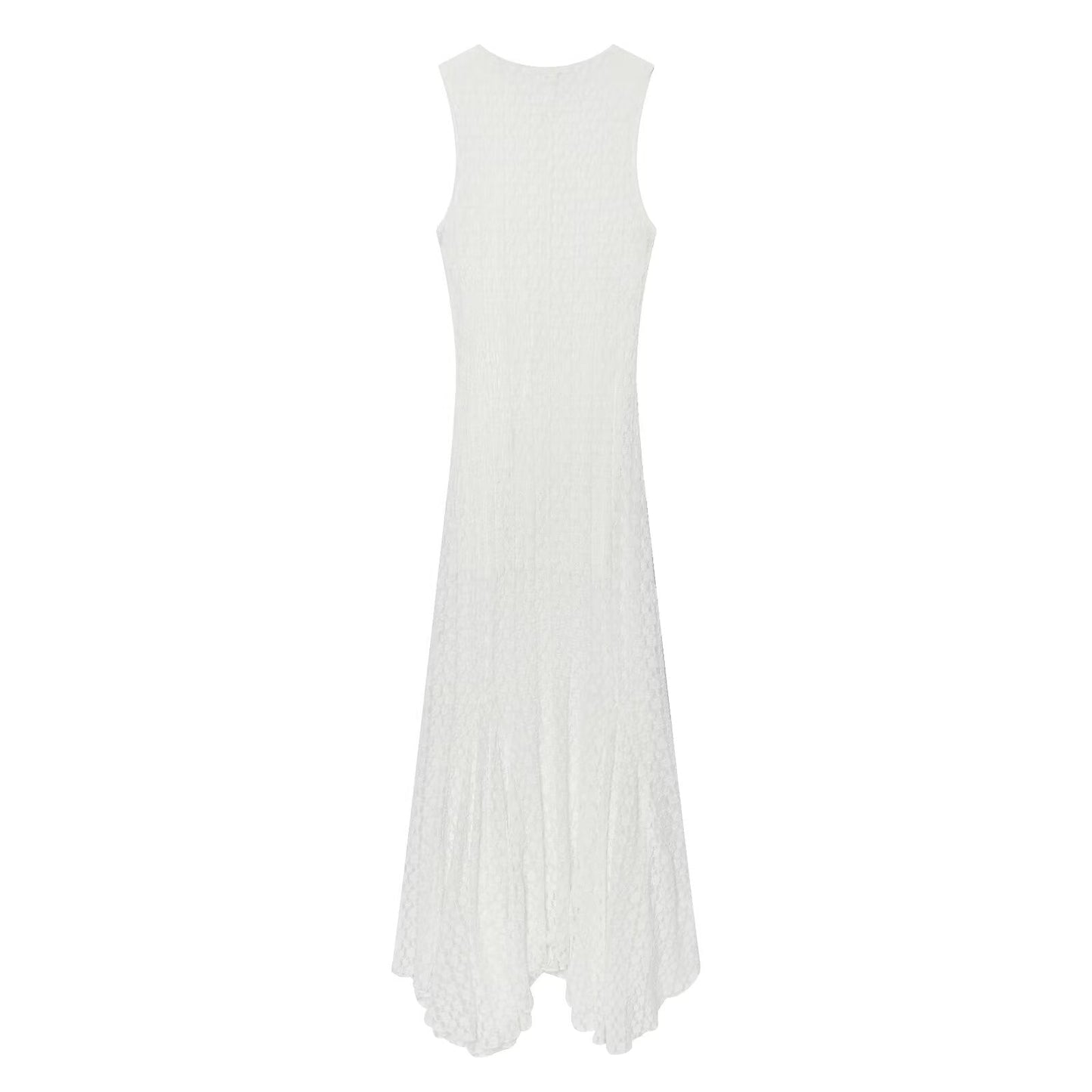 Women's lace decoration sleeveless MIDI dress