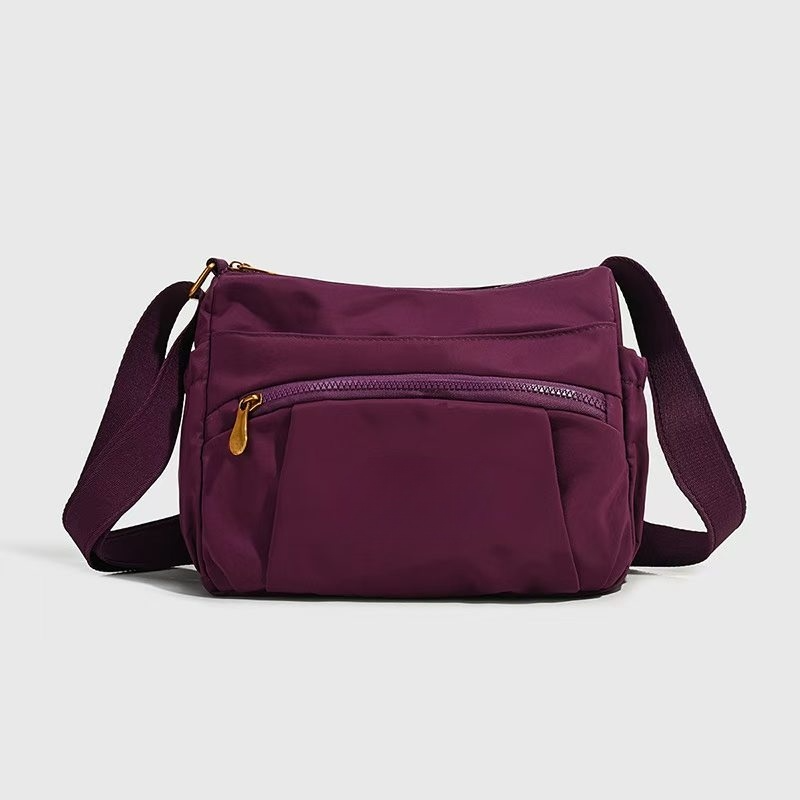 Women's new Joker leisure double zipper design shoulder crossbody bag