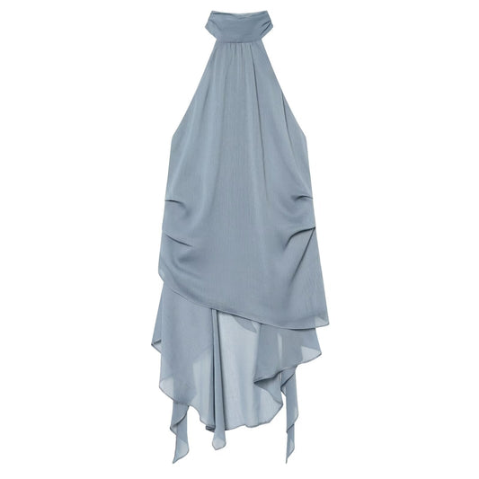 Women's asymmetrical hanging neck top