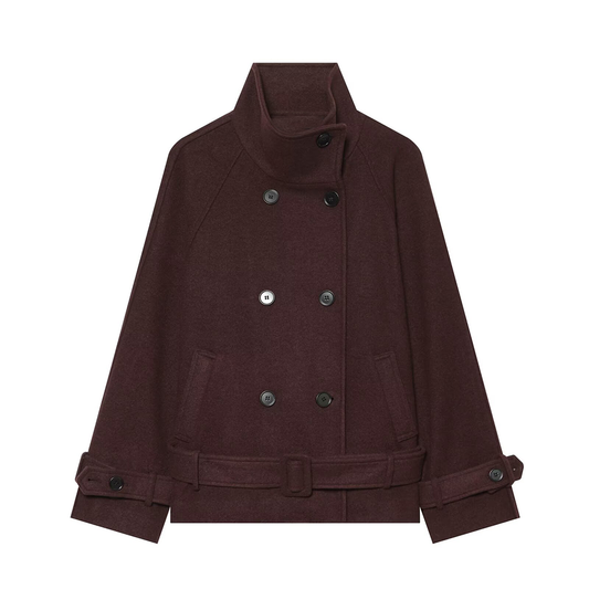 Women's with Belt casual oversized felt Coat