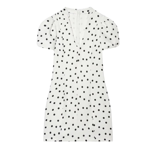 Women's bubble sleeve polka dot mini dress