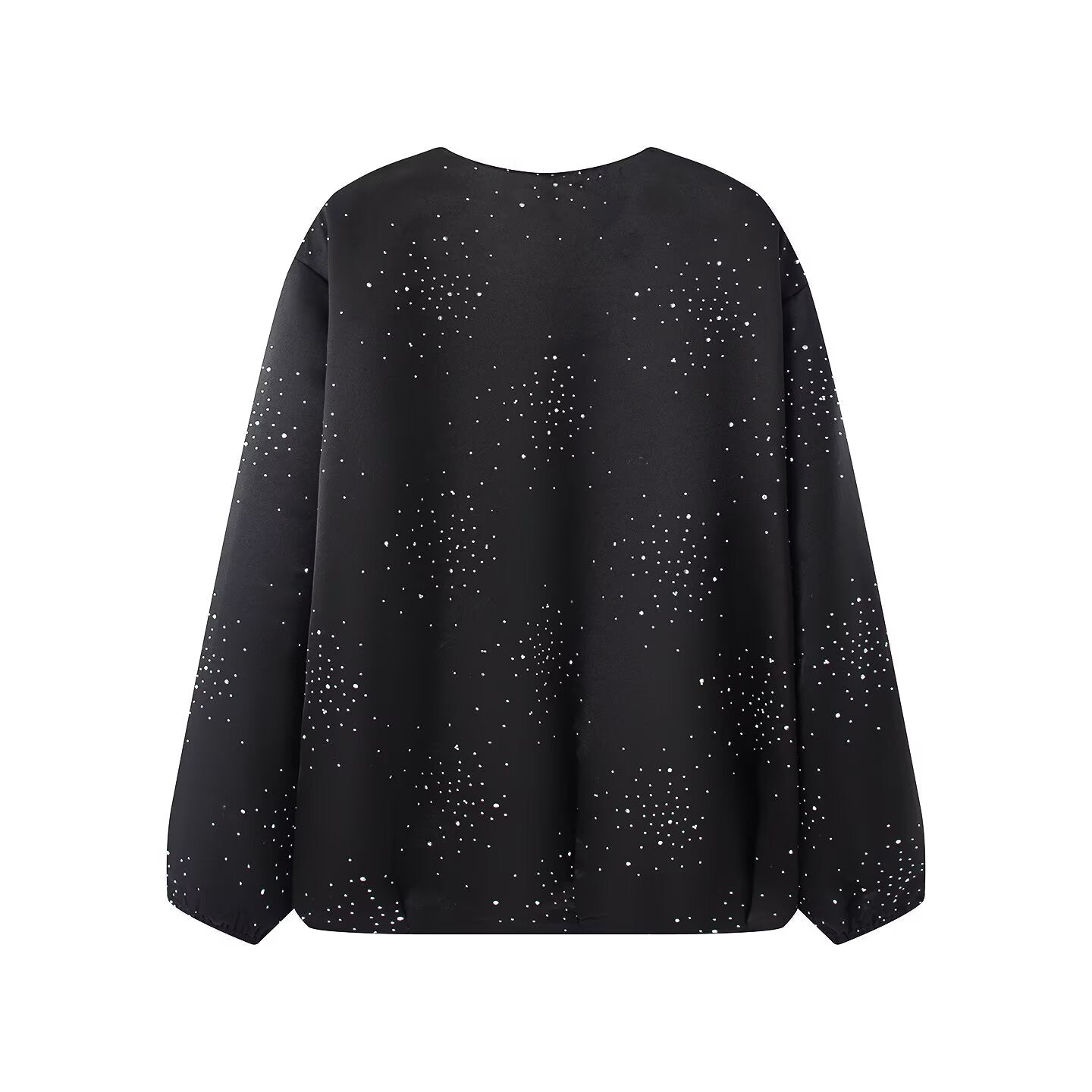 Women's bright diamond fabric O Neck jacket Coat
