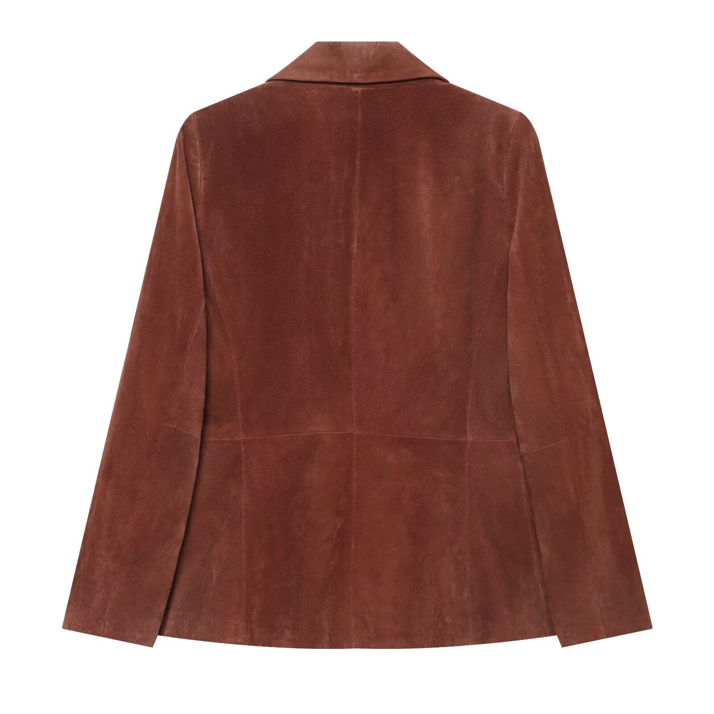 Women's slim double breasted suede Blazer Coat