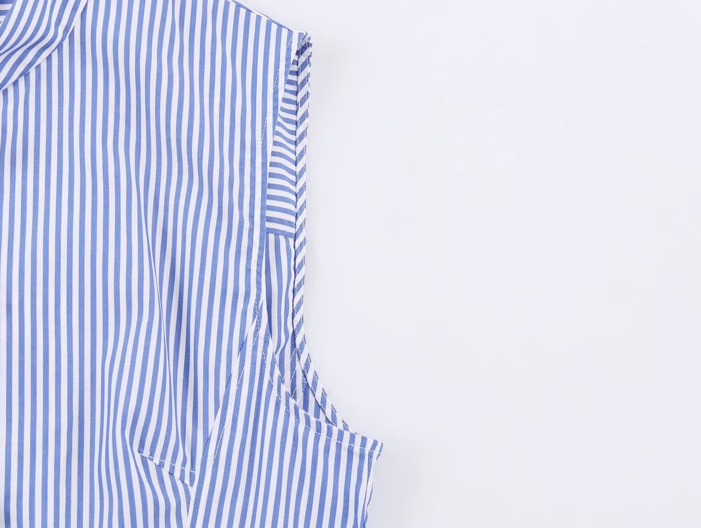 Women's short skirt style hem striped shirt