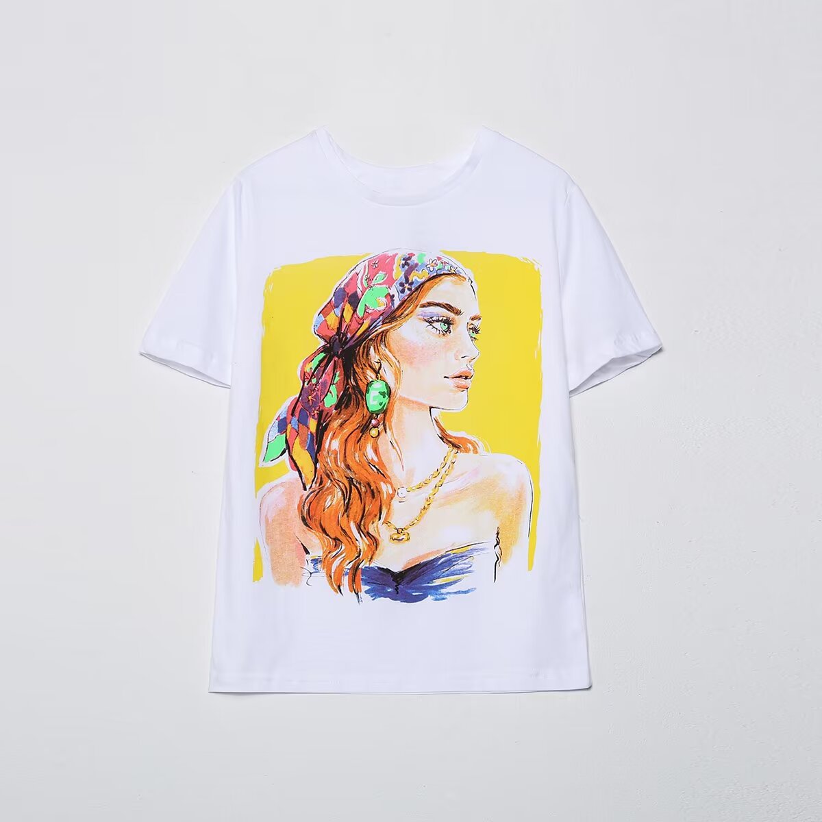 Letter printed T-shirt women's short sleeved O-neck loose T-shirt 2026 summer casual T-shirt