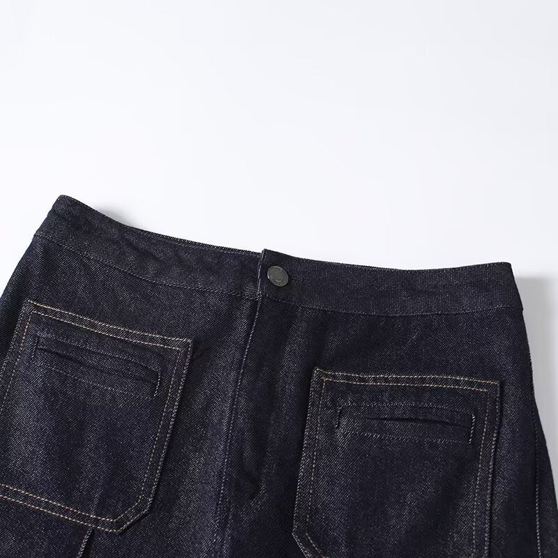 Women's casual high waisted flared denim pants