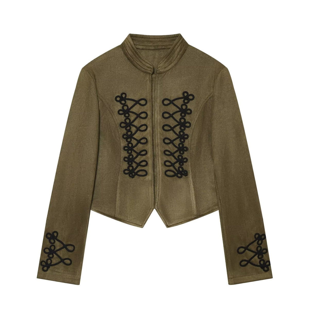 Women's suede textured rope knot buckle Coat