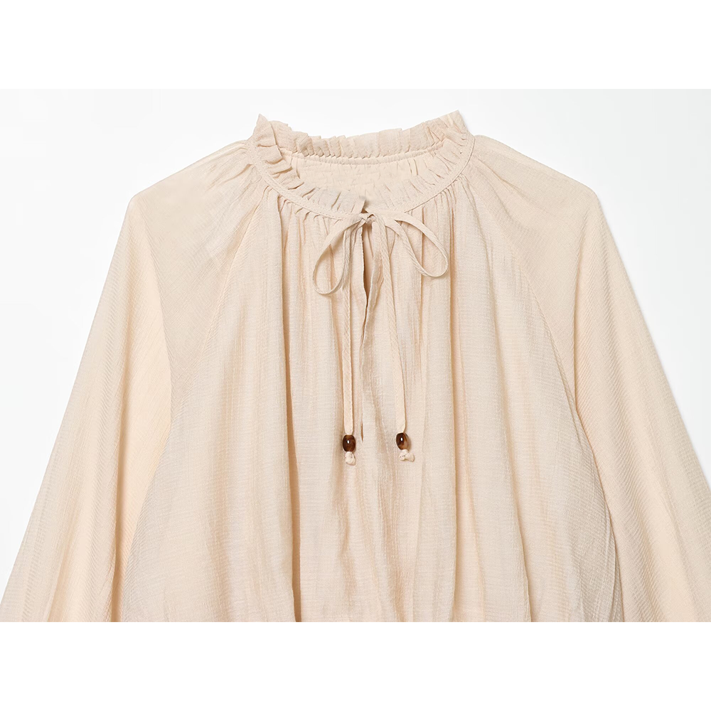 suit Women's 2 pieces bow decoration lantern sleeve top+Skirts